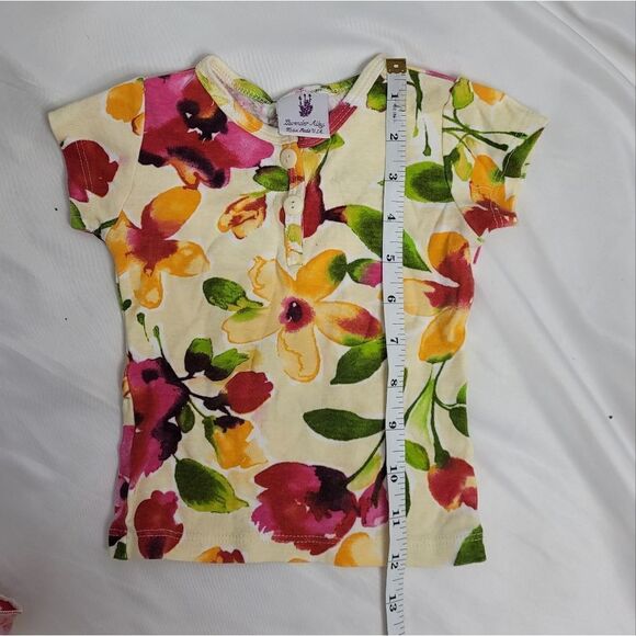 LAVENDER ALLEY two piece floral short sleeve top and skirt skort set 24m/2T - Picture 9 of 9